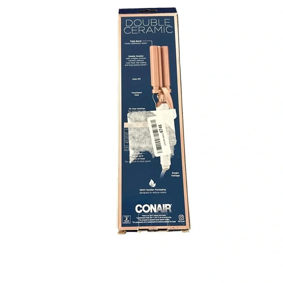 Conair Double Ceramic Triple Barrel Curl Styling Waver - Picture 3 of 3